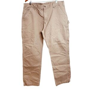 Men's Carhartt Relaxed Fit Carpenter Pants SZ 40x32 Tan Casual Work B324-DKH